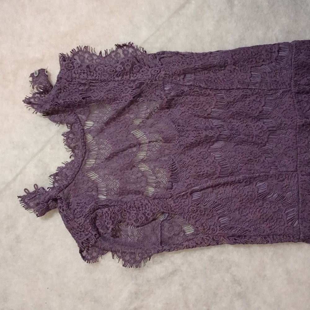 Free People Purple Lace Victorian Dress